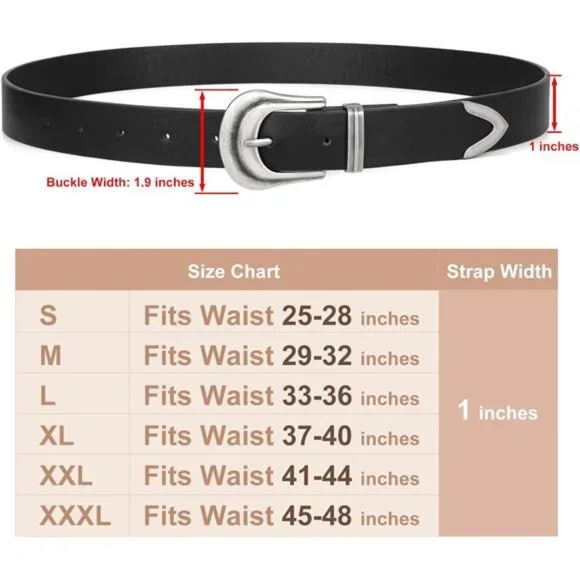 Sleek Black Belt with Silver Buckle - Picture 5 of 5